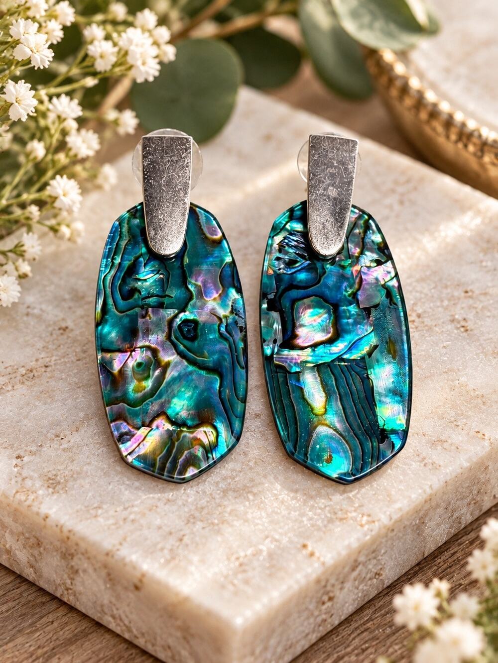 Kendra Scott Aragon Dangle Statement Earrings In Gold Tone Abalone